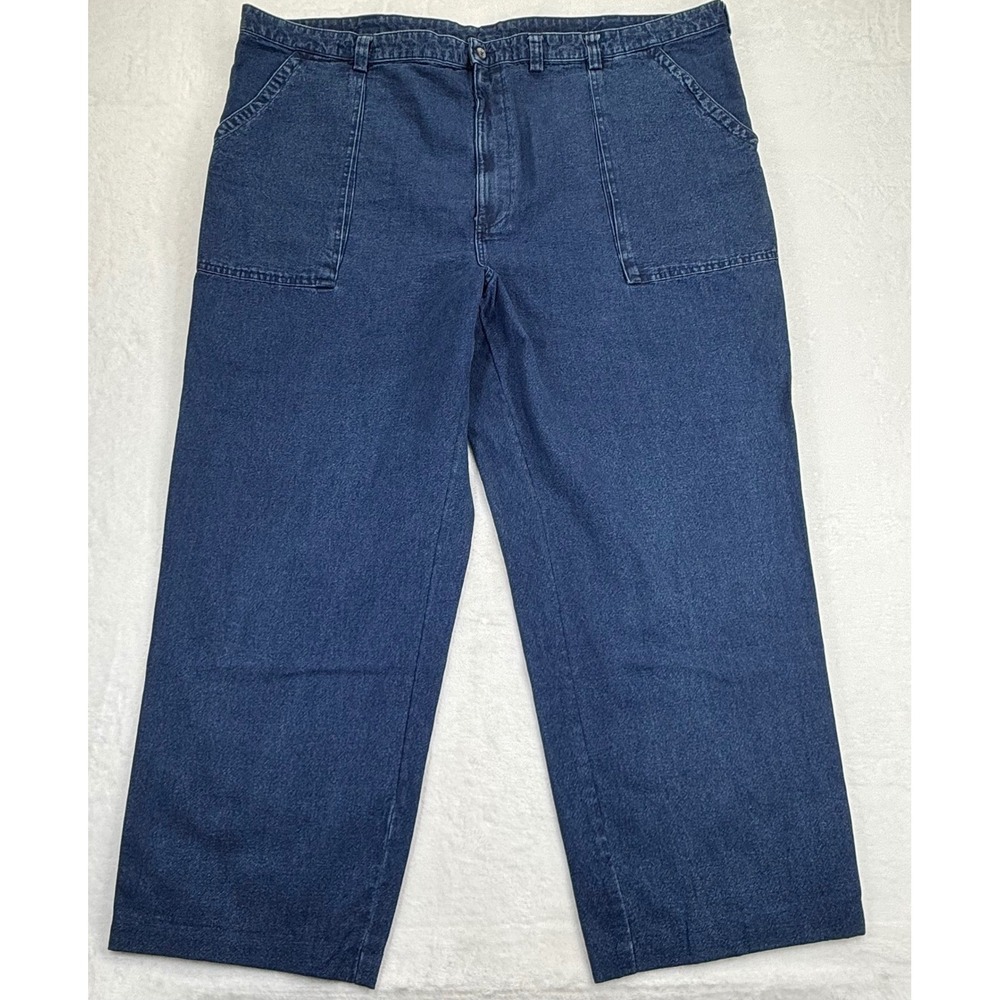 Duck Head Mens 54 Blue Denim Carpenter Pants Wide Leg Workwear HEMMED